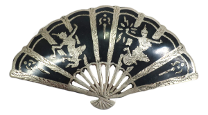Vintage Siam Sterling Niello Brooch 1940s