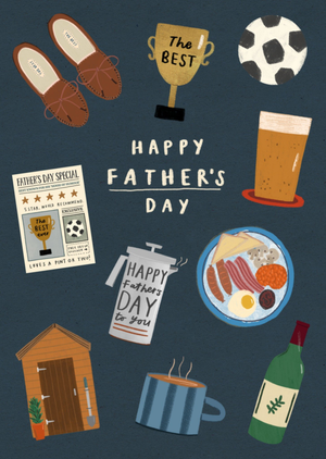 Hand-Drawn Dad Hobbies Father's Day Card