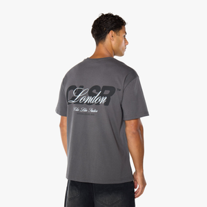 Script Overlay T-Shirt | Charcoal
