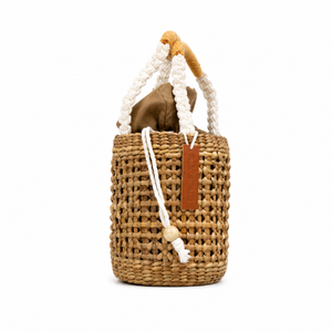 Lotus Mini Bucket Bag – Handwoven Water Hyacinth (S)
