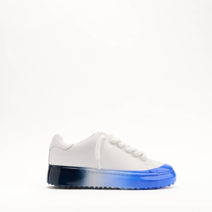 MALLET GRFTR Lite Men's White Blue Ombre Dip Leather Trainers