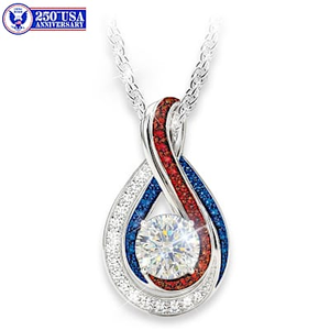 2-Carat America Forever USA 250th Anniversary Necklace