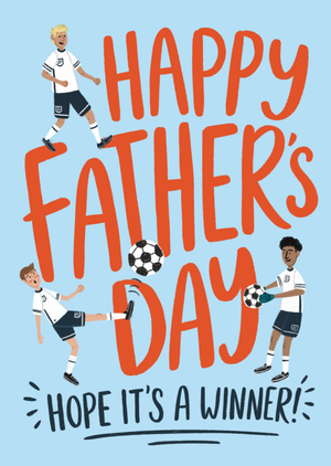Hope It's A Winner Illustrated Football Happy Father's Day Card