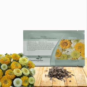Zinnia Elegans Lemon Meringue Flower Seed Mix