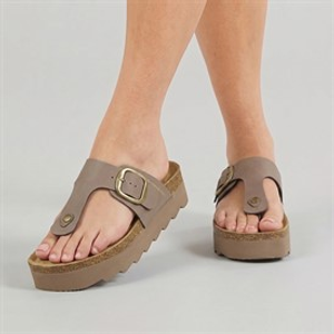 French Connection Womens Toe Post Sandals Mocha