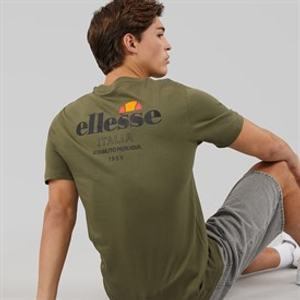 Ellesse Mens Ostea Back Graphic T-Shirt Khaki