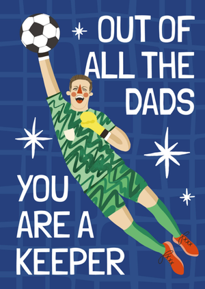 You're A Keeper Dad From The Heart Football Themed Father's Day Card