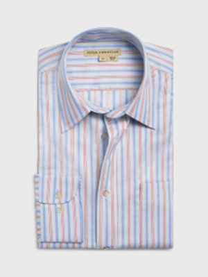 Blue and Claret Egyptian Cotton Long Sleeve Shirt
