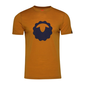 Mens Merino 150 Emblem Tee (Mustard/Navy)