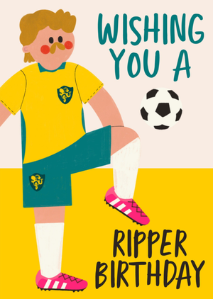 Wishing You A Ripper Birthday Illustrated Footballer Card
