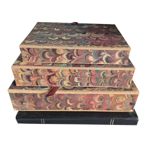 Vintage Handmade Paper Venetian Boxes - Set of 4
