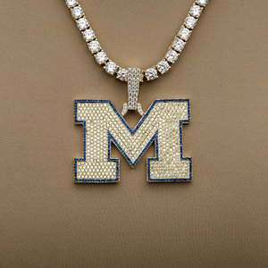 University of Michigan Wolverines Official NCAA Logo Pendant in Yellow Gold