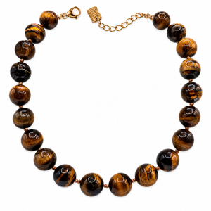 Abigail Semi Precious Tiger Eye Necklace (15.5")