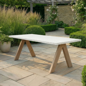 Maze - Antigua 8 Seat Rectangular Garden Dining Table - Terrazzo