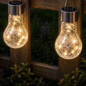 Green Blade 5 LED Solar Glass Bulb - Warm White I Hanging Garden Light
