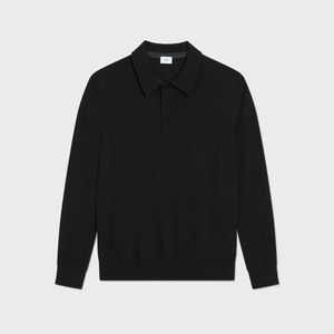 Black Merino Polo