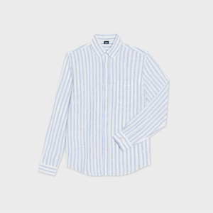Light Blue Stripe Linen Stripe Shirt