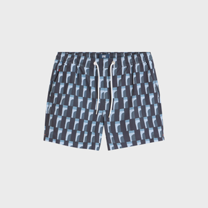 Riad Print Navy Action Swims