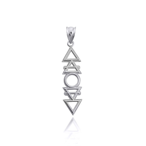 .925 Sterling Silver 4 Elements Earth, Air, Water, Fire Symbols Charm Pendant Necklace