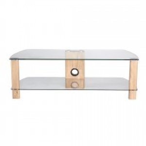 Alphason Century ADCE1200 Glass TV Stand, Light Oak