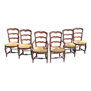 1980s Country French Provencal Dining Chairs, Set of 6
