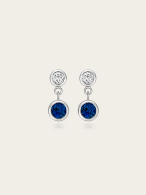 Kaia Lab Sapphire & Diamond Sterling Silver Drop Earrings