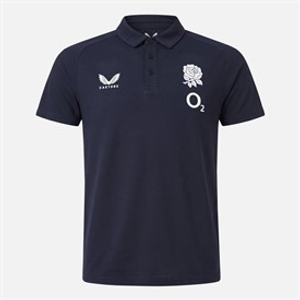 Castore Mens RFU England Rugby Travel Polo Shirt Inkwell