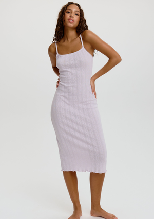 dream cotton pointelle midi dress