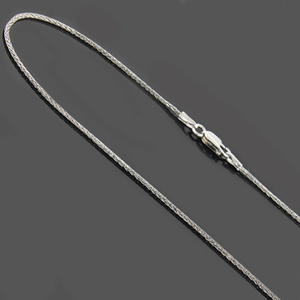 Wheat Chain in White or Yellow Gold - 14K Solid 1mm 18"