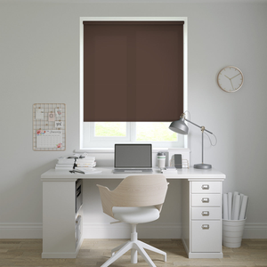 Gemini Dark Brown Roller Blinds: 1765mm x 1000mm Recess