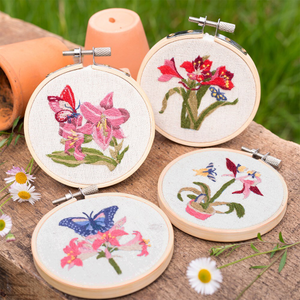 RHS embroidery hoop kit - butterfly & flora