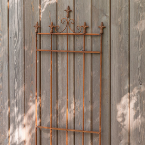 Fleur de lys trellis plant support - rust