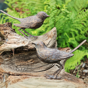 Set of two birds - aged verde 