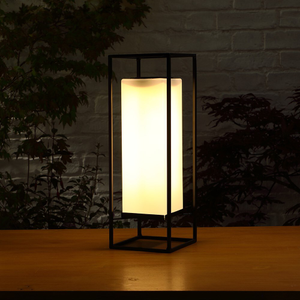 Solar black metal lantern