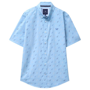 Mens Rowers Poplin Short Sleeve Shirt (Dream Blue)