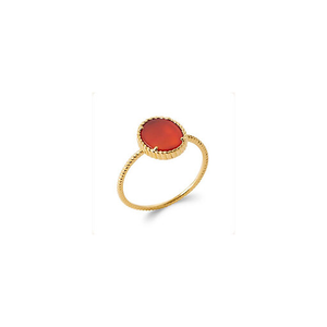 Bague Plaqué or Agate rouge