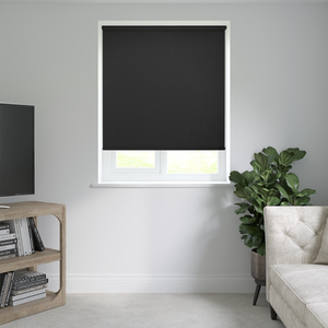 Naples Pitch Black Roller Blinds: 1709mm x 1524mm Recess
