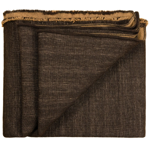 Yacupamba - Heavy and Thick Extra Large Reversible Llama wool artisanal handwoven Blanket - Solid Chocolate Brown