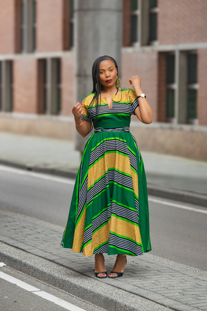 Peju Green Yellow Dress