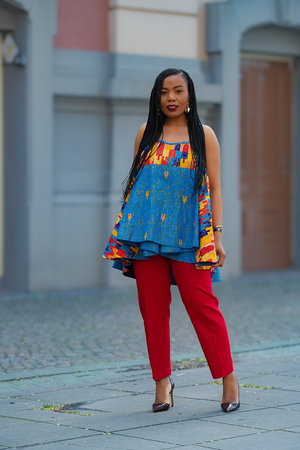 Leena Multicolour Flare Top