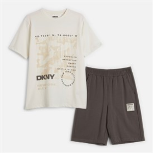 DKNY Boys T-Shirt And Shorts Set Cream