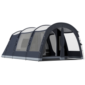 Outsunny Tienda túnel para 4 personas, tienda familiar con dormitorio y sala, 6 ventanas, 3 puertas, lona de suelo, altura interior, 3000 mm de columna de agua