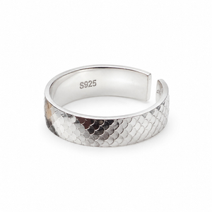 Mermaid Band Sterling Silver Ring (one size)