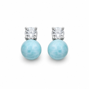 Mermaid's Tear Larimar Stud Earrings (one size)