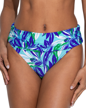 Pour Moi Santa Monica Foldover Bikini Brief - Aqua Palm