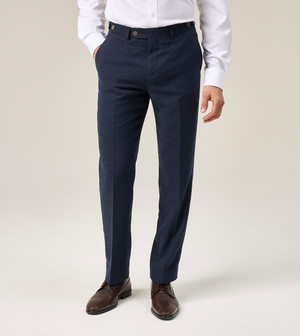 Jude Suit Tailored Trousers Navy Blue Tweed Herringbone
