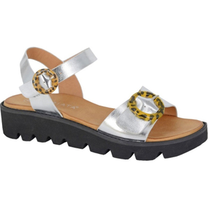 Cipriata Womens Mimi Halter Back Wedge Sandals - 7 UK / Silver