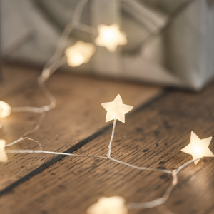 1.8cm Winter Star Light Up Micro LED Garland