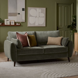 Nova 3 Seater Sofa in Canna Dark Green Fabric
