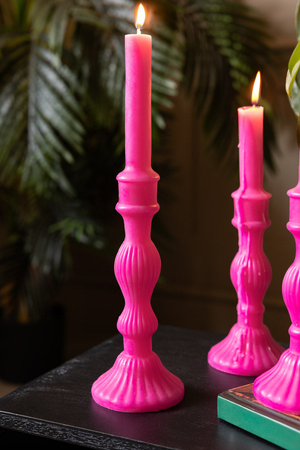 Hot Pink Candlestick Shaped Candle - Tall